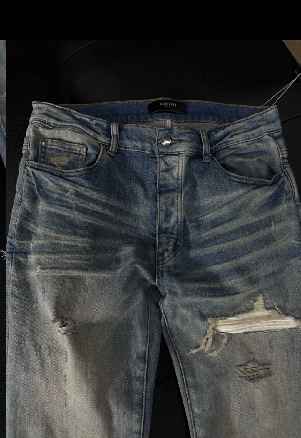 Amiri Blue White Patch Jeans 100% Authentic Quick Shipping
