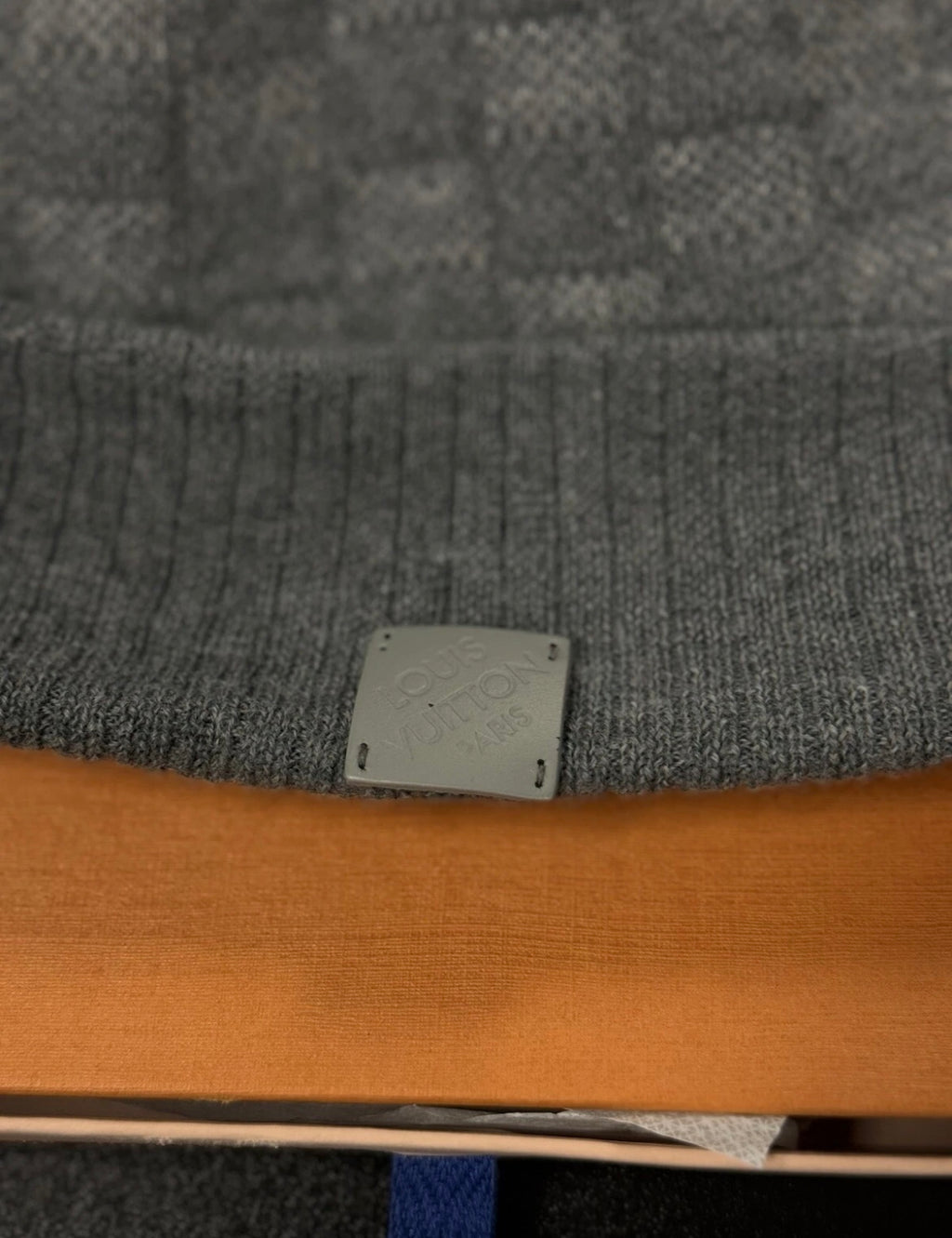 Louis Vuitton Mens Grey  Beanie Damier Print 100% Authentic Quick Ship W Box