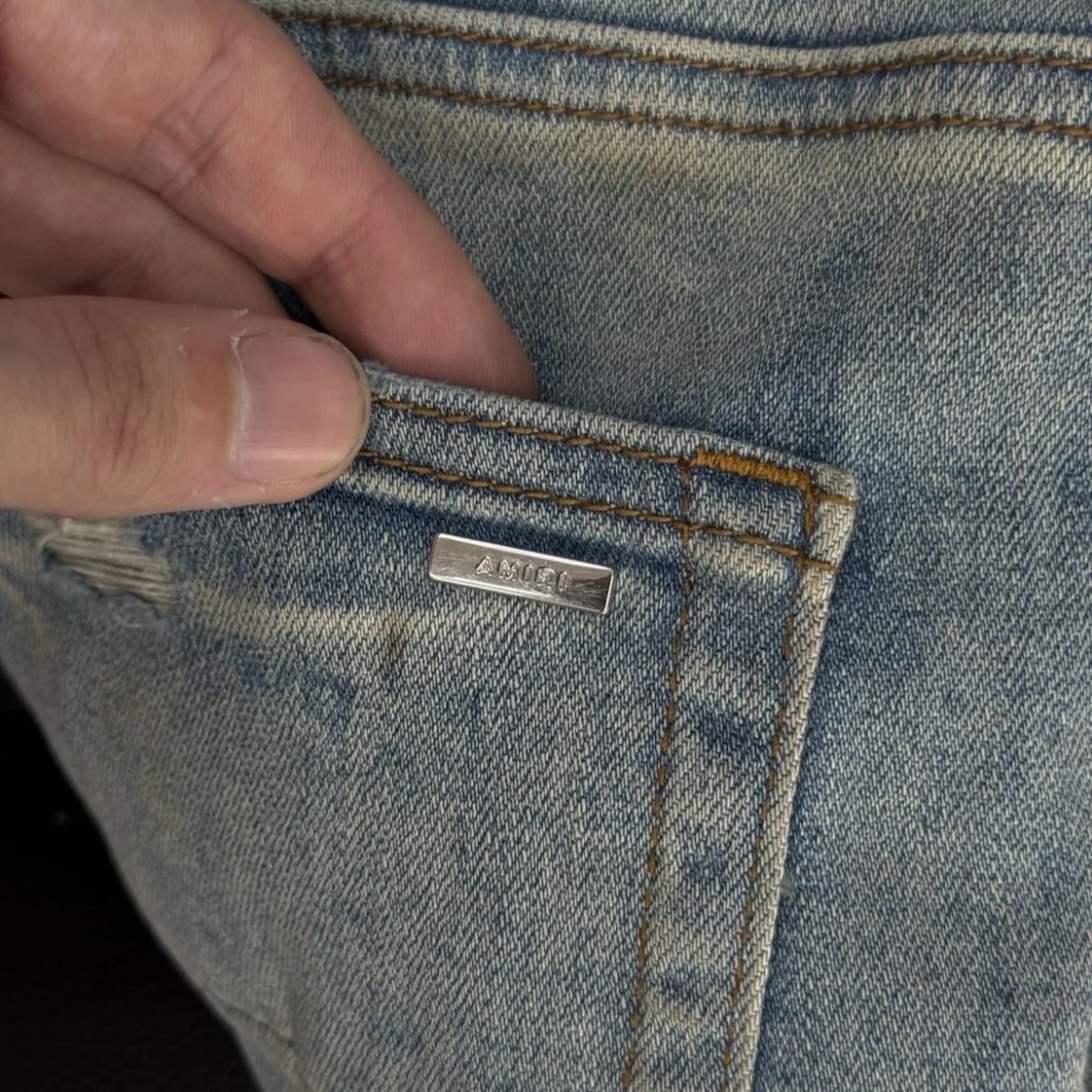 Amiri Jeans 100% Authentic Black Leg Logo Quick Shipping